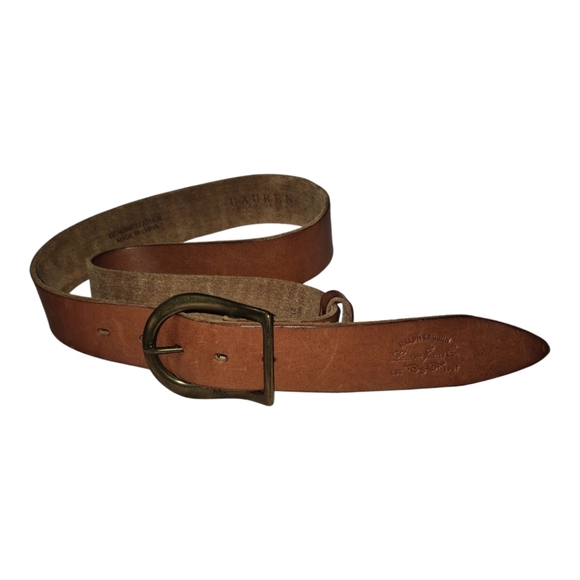 Lauren Ralph Lauren Vintage Brown Buckle Leather Belt Size Small - Picture 1 of 8